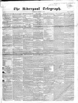 cover page of Liverpool Telegraph published on January 17, 1838