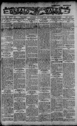 cover page of Herald of Wales published on November 23, 1907