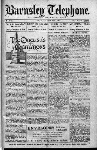 cover page of Barnsley Telephone published on January 16, 1920