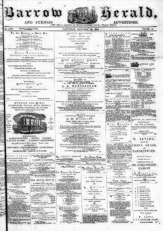 cover page of Barrow Herald and Furness Advertiser published on January 26, 1884