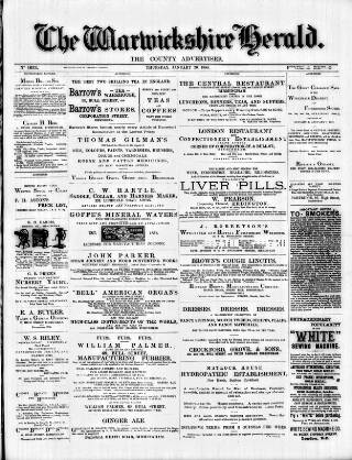 cover page of Warwickshire Herald published on January 26, 1888