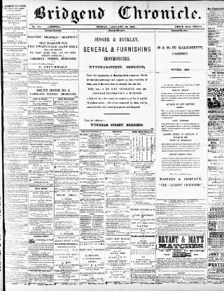 cover page of Bridgend Chronicle published on January 26, 1883