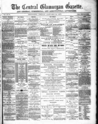 cover page of Central Glamorgan Gazette published on January 26, 1877