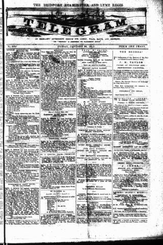 cover page of Bridport, Beaminster and Lyme Regis Telegram published on January 26, 1877