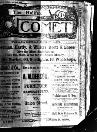 cover page of Halifax Comet published on January 26, 1895