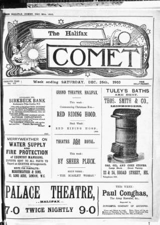 cover page of Halifax Comet published on December 26, 1903