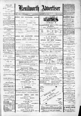 cover page of Kenilworth Advertiser published on January 26, 1901