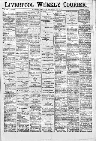 cover page of Liverpool Weekly Courier published on November 23, 1872