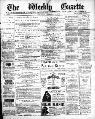 cover page of Northern Weekly Gazette published on December 25, 1880