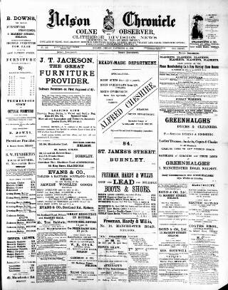 cover page of Nelson Chronicle, Colne Observer and Clitheroe Division News published on November 23, 1894