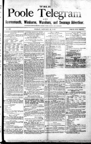 cover page of Poole Telegram published on January 26, 1883