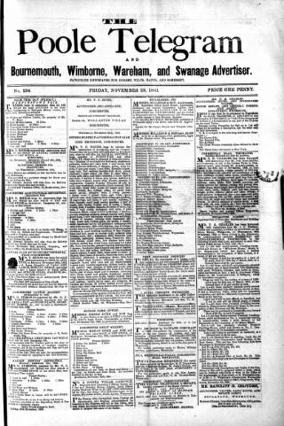 cover page of Poole Telegram published on November 23, 1883