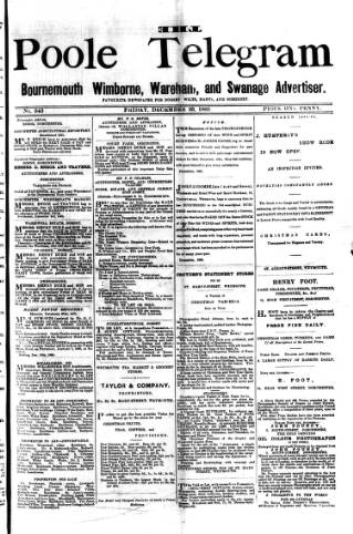 cover page of Poole Telegram published on December 25, 1885