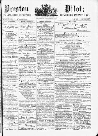 cover page of Preston Pilot published on November 19, 1879