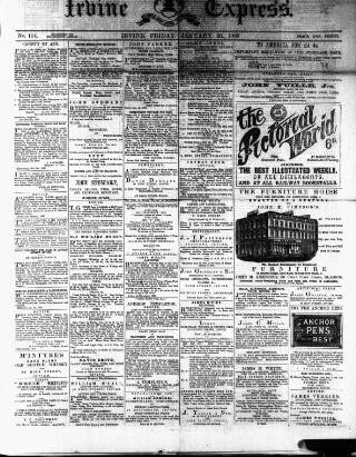 cover page of Irvine Express published on January 26, 1883