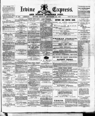 cover page of Irvine Express published on December 25, 1885