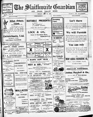 cover page of Colne Valley Guardian published on December 28, 1906