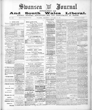 cover page of Swansea Journal and South Wales Liberal published on January 26, 1895