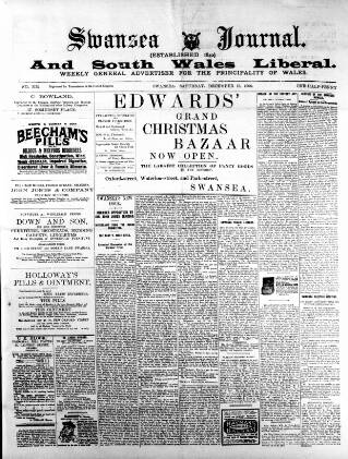 cover page of Swansea Journal and South Wales Liberal published on December 15, 1900