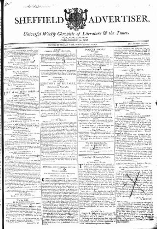 cover page of Sheffield Public Advertiser published on December 14, 1792