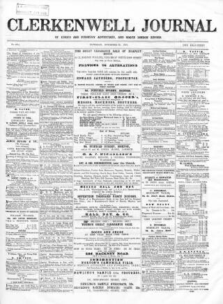 cover page of North London Record published on November 23, 1867