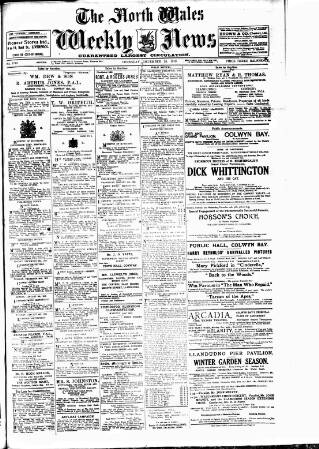 cover page of North Wales Weekly News published on December 25, 1919