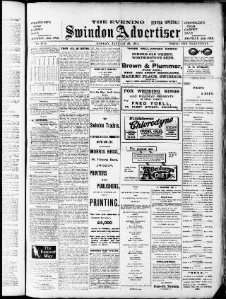 cover page of Swindon Advertiser published on January 26, 1914