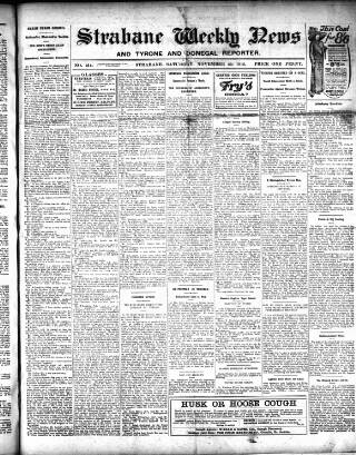 cover page of Strabane Weekly News published on November 23, 1912