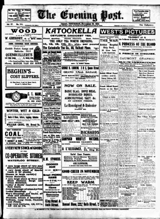 cover page of Jersey Evening Post published on November 23, 1916