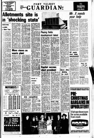 cover page of Port Talbot Guardian published on November 23, 1973