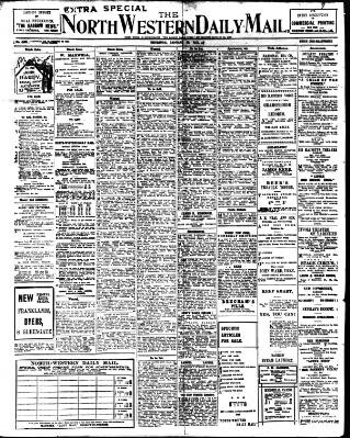 cover page of North West Evening Mail published on January 26, 1911