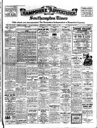 cover page of Hampshire Advertiser published on January 26, 1929