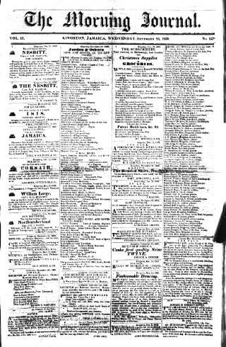 cover page of Morning Journal (Kingston) published on December 25, 1839