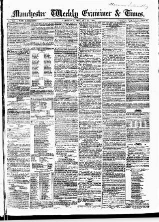 cover page of Manchester Daily Examiner & Times published on January 26, 1856