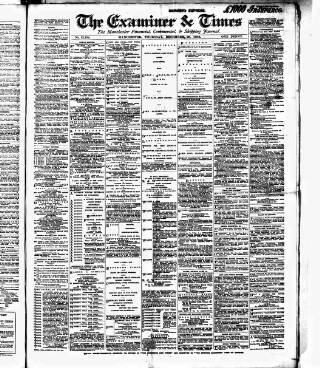 cover page of Manchester Daily Examiner & Times published on December 28, 1893