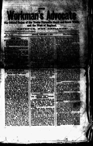 cover page of Workman's Advocate (Merthyr Tydfil) published on January 1, 1875