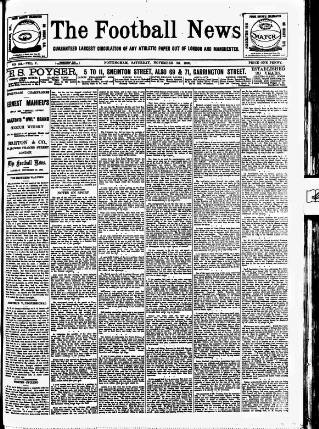 cover page of Football News (Nottingham) published on November 23, 1895