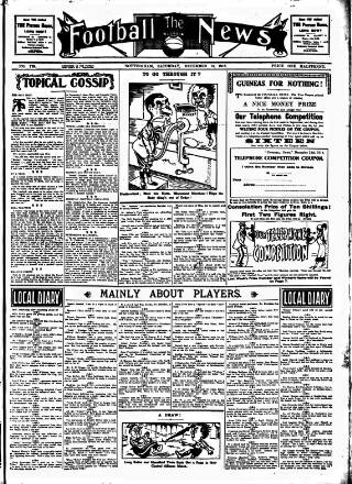 cover page of Football News (Nottingham) published on December 13, 1913