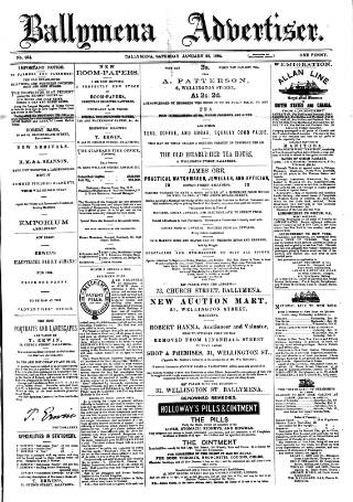 cover page of Ballymena Advertiser published on January 26, 1884