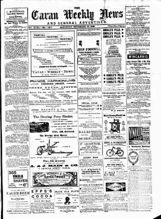 cover page of Cavan Weekly News and General Advertiser published on November 23, 1895