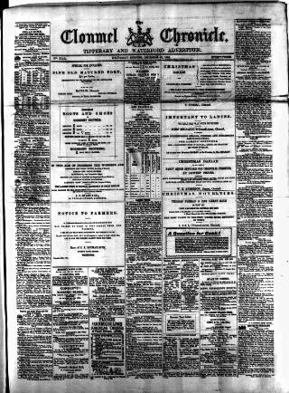 cover page of Clonmel Chronicle published on December 23, 1896