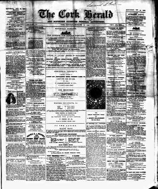 cover page of Cork Daily Herald published on December 25, 1858