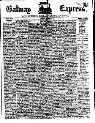 cover page of Galway Express published on November 23, 1861