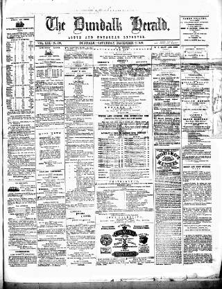 cover page of Dundalk Herald published on December 25, 1880