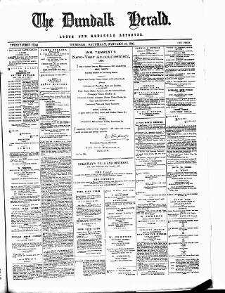 cover page of Dundalk Herald published on January 26, 1889