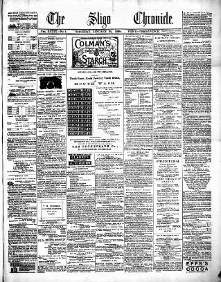 cover page of Sligo Chronicle published on January 26, 1889