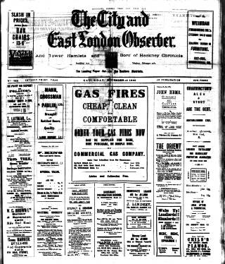 cover page of East London Observer published on November 23, 1929