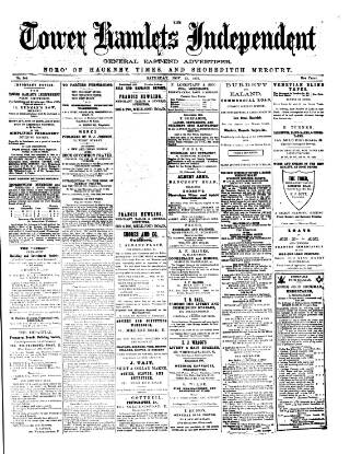 cover page of Tower Hamlets Independent and East End Local Advertiser published on November 23, 1872