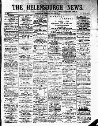 cover page of Helensburgh News published on December 25, 1884