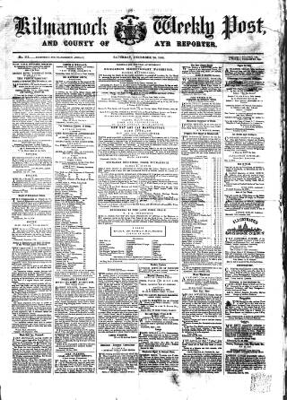 cover page of Kilmarnock Weekly Post and County of Ayr Reporter published on December 25, 1858